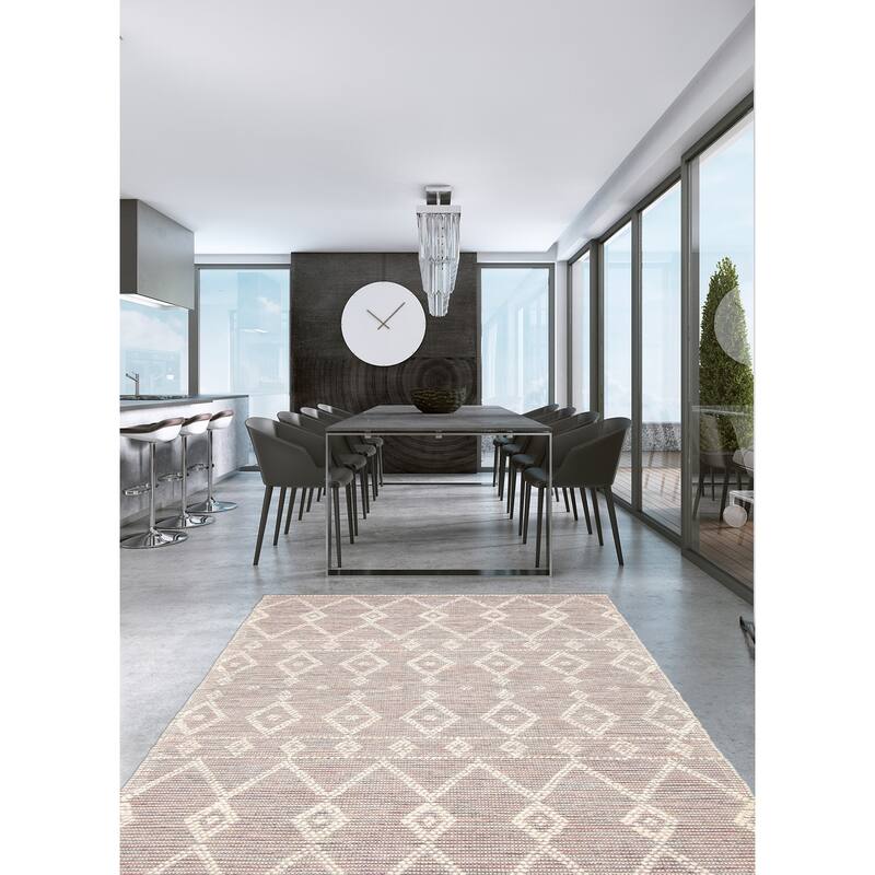 ECARPETGALLERY Braid weave Sienna Grey Wool Rug - 5'0 x 8'3