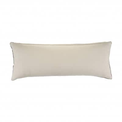 HomeRoots 14" X 36" Frost Gray And Cream 100% Cotton Geometric Zippered Pillow