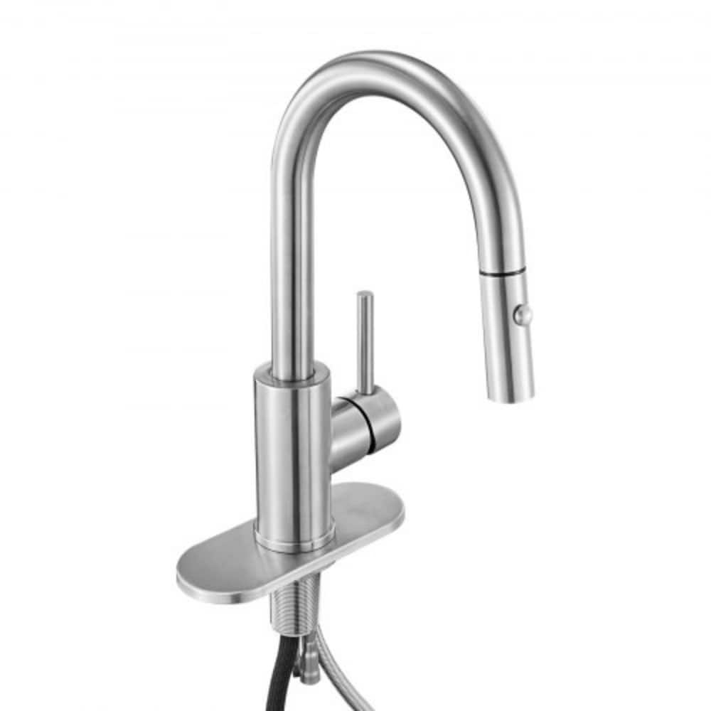 Silver Single-Handle Kitchen Faucet with Pull-Down Sprayer and Dual Mode - 7.48 x 1.89 x 14.17 inch