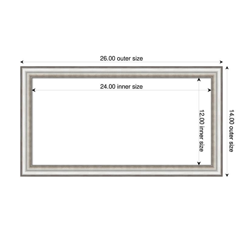 Amanti Art Salon Silver Narrow Framed Dry Erase Magnetic Board - 26 x 14 in