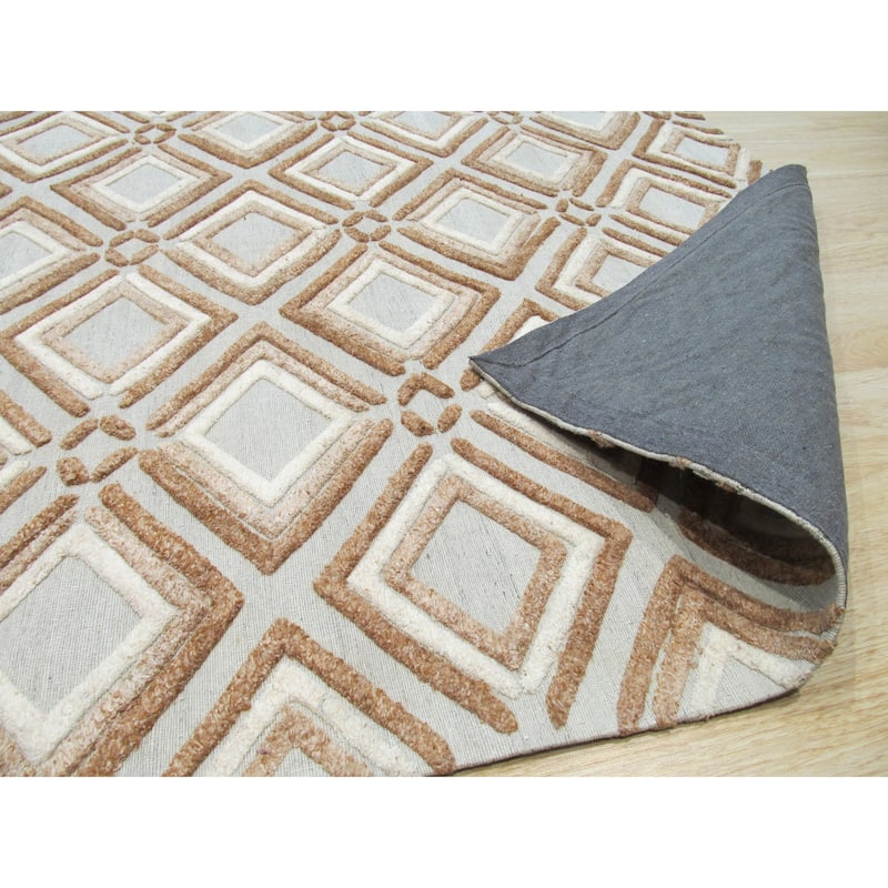 Brown Contemporary Geometric Raga Area Rug - 5' x 8'