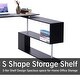 preview thumbnail 6 of 8, HomCom 55-in. 360-degree Rotating Corner Computer Desk w/ 3-tier Storage Shelves/Bookshelf