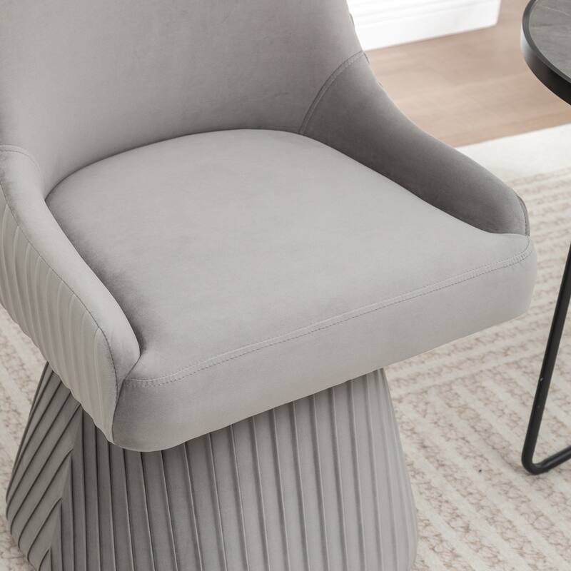 SEYNAR Modern Velvet 360 Degree Swivel Armless Dining chair Set of 2