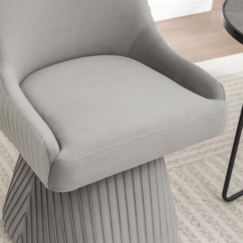 SEYNAR Modern Velvet 360 Degree Swivel Armless Dining chair Set of 6