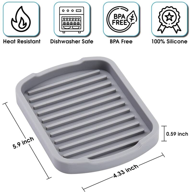 Cheer Collection Gray Silicone Tray, Small