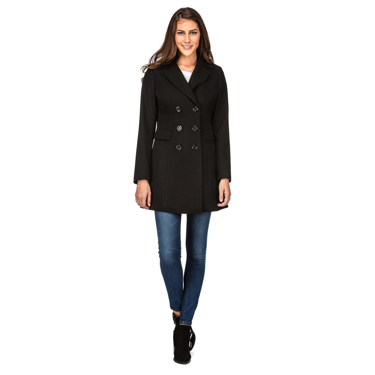 single breasted black coat