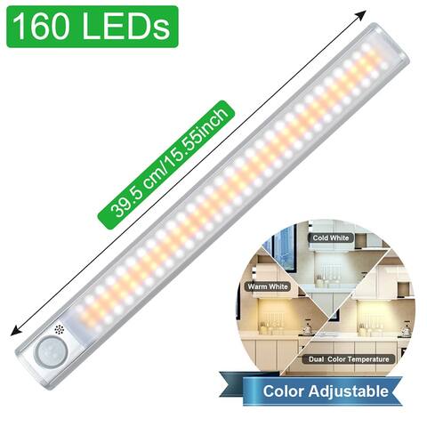 160LED Motion Sensor LED Cabinet Light Three Modes 120-deg Sensing Angle
