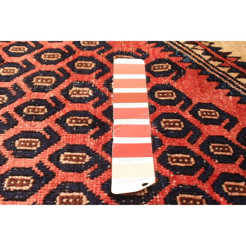 ECARPETGALLERY Hand-knotted Melis Vintage Red Wool Rug - 3'7 x 4'11