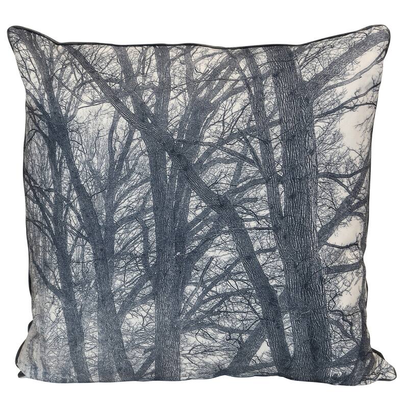 StyleCraft Wyatt Abstract Winter Grove Abstract Pillow - Charcoal, Ash Gray & Soft Ivory - 24" x 24"