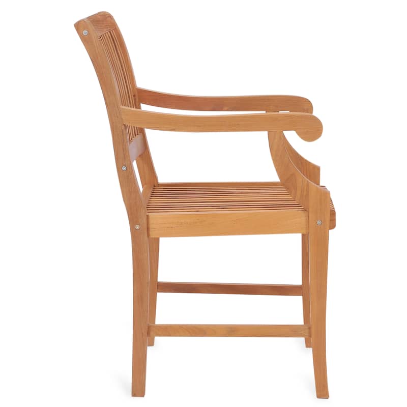 Chic Teak Castle Teak Wood Indoor/ Outdoor Dining Arm Chair