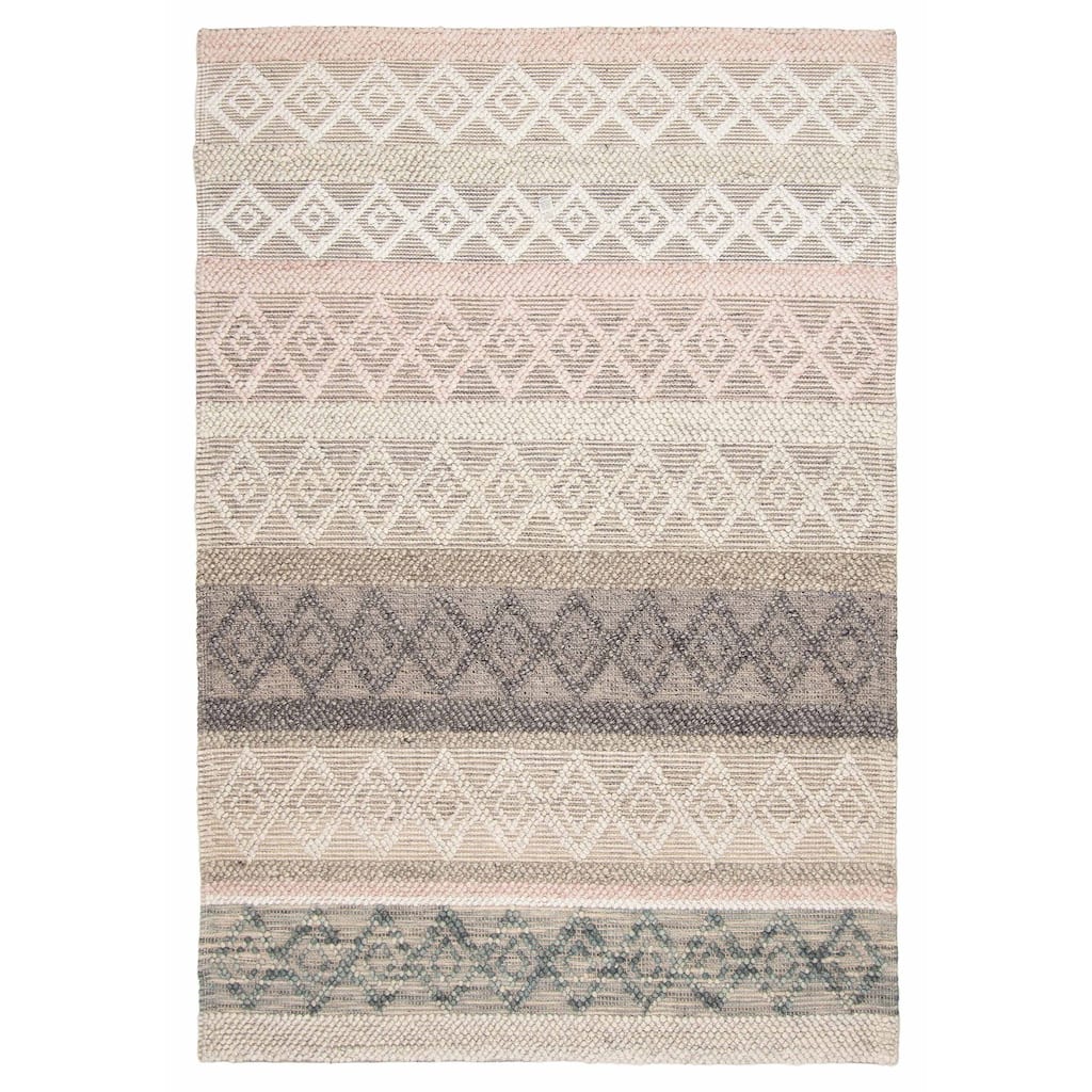 ECARPETGALLERY Braid weave Sienna Grey Wool Rug - 5'2 x 7'5