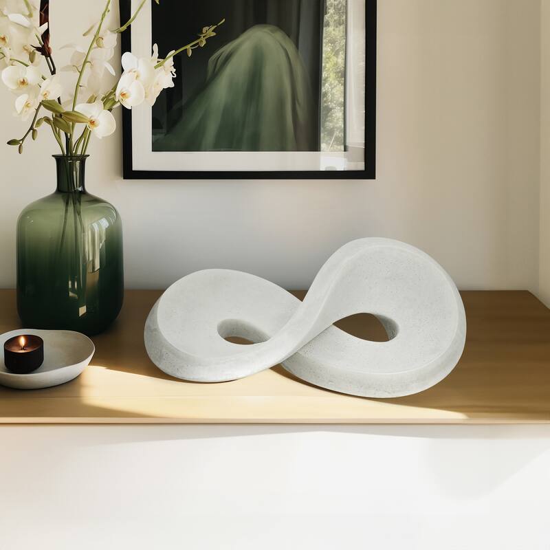 Sagebrook Home's 17-inch Infinity Decor Bowl in White Resin - Chic Modern Home Accent Piece, Decorative Objects - 17" x 9" x 6" - White - 17" x 9" x 6"