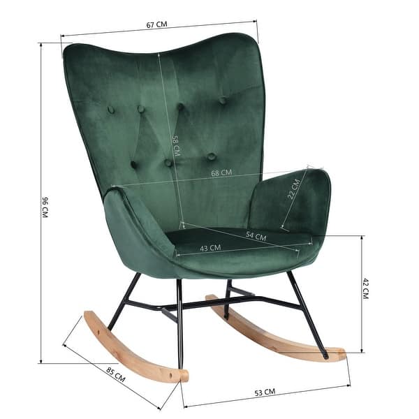 dimension image slide 0 of 4, Carson Carrington Mid-century Modern Velvet Rocker Accent Chair