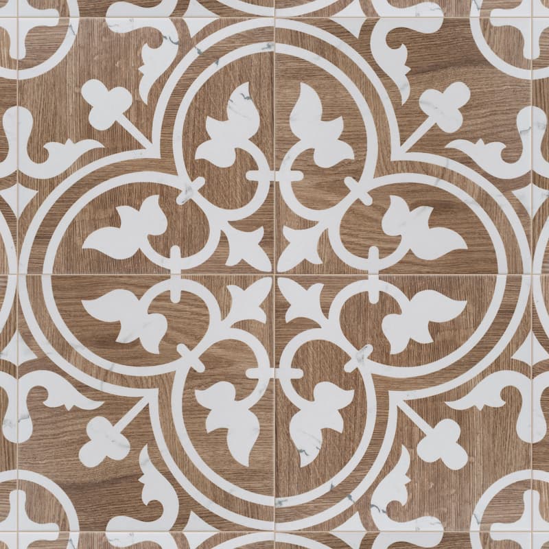 Merola Tile Llama Arte Loire Verso Noce 9-3/4" x 9-3/4" Porcelain Floor and Wall Tile