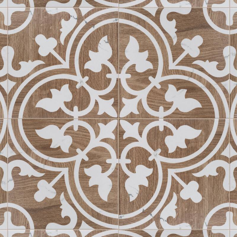 Merola Tile Llama Arte Loire Verso Noce 9-3/4" x 9-3/4" Porcelain Floor and Wall Tile