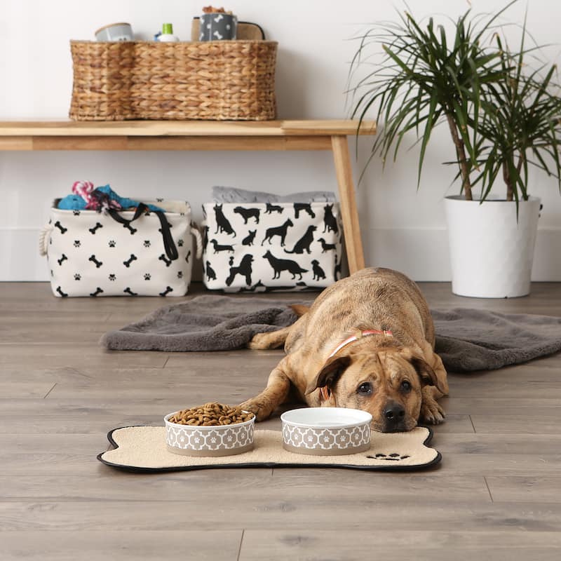 Bone Dry Lattice Pet Bowl (Set of 2)
