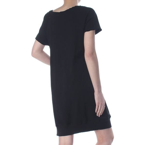 Shop Sanctuary Womens Black Lace Up Short Sleeve Scoop Neck Above