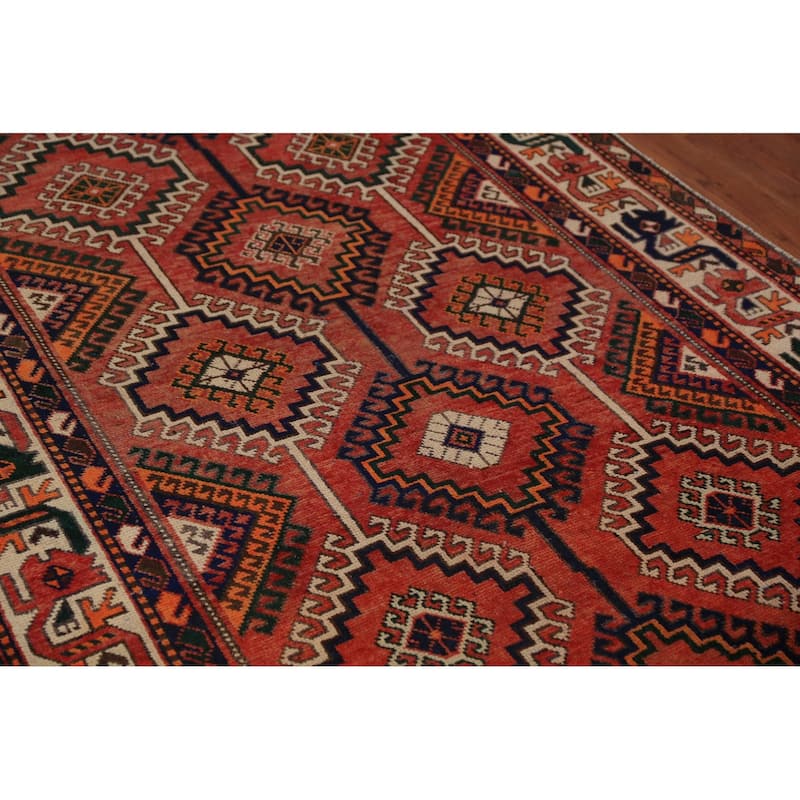 All-Over Geometric Bakhtiari Persian Area Rug Handmade Wool Carpet - 5'0"x 10'9"