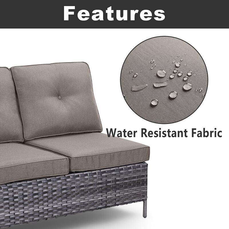 Gymojoy Wicker Outdoor Patio Furniture Sets with Fire Pit Table