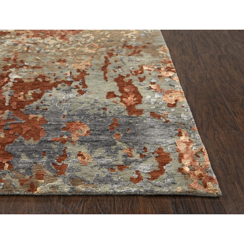 Alora Decor Noble Abstract Hand-knotted Wool Blend Rug