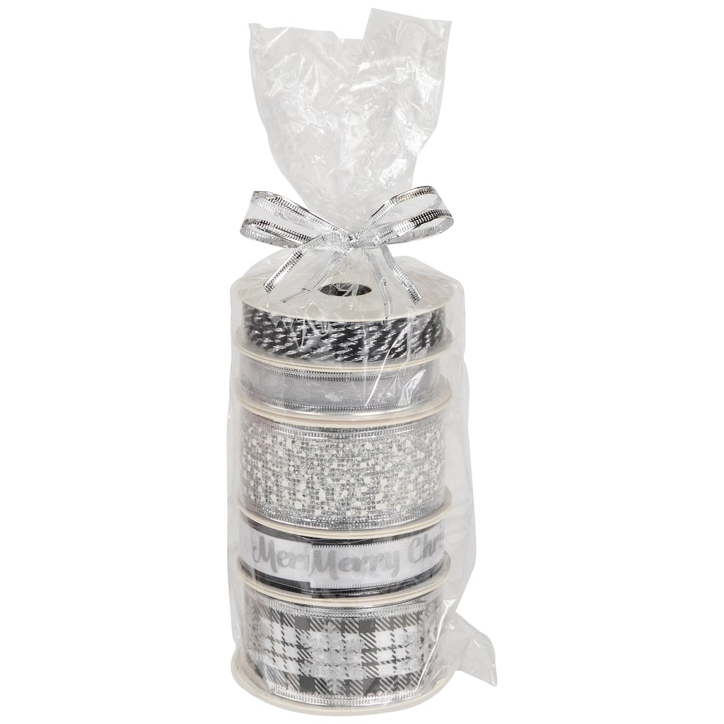 Set of 5 Merry Christmas Matching Themed Craft Ribbons 1.5" x 3 Yards