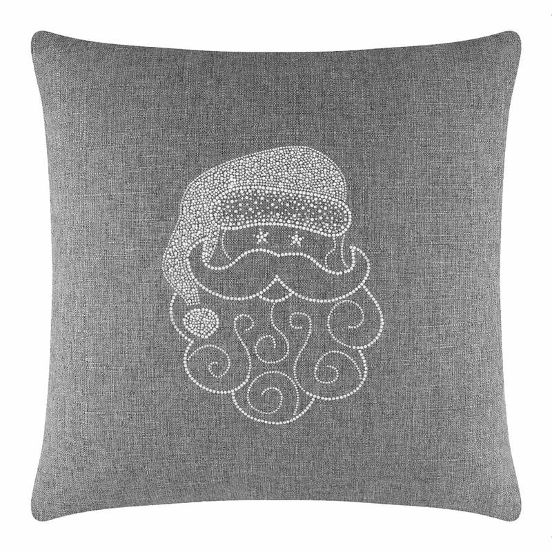 Sparkles Home Santa Rhinestone Pillow - Gray - 20 x 20