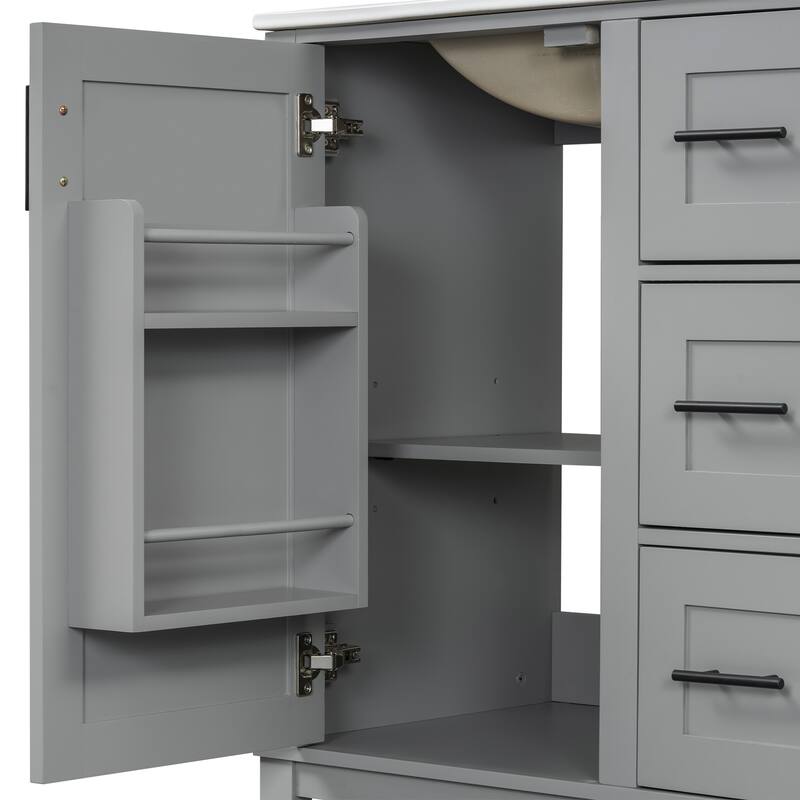 30-inch bathroom vanity with ceramic sink