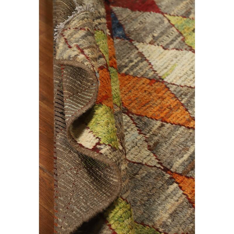 Trellis Geometric Moroccan Oriental Rug Hand-Knotted Wool Carpet - 5'0" x 6'7"