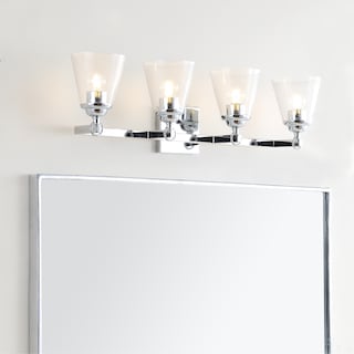 August Hurricane Metal/Glass Vanity, Chrome by JONATHAN  Y