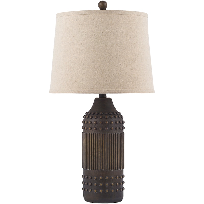 Athiya Embellished Texture Global Table Lamp - Dark Brown