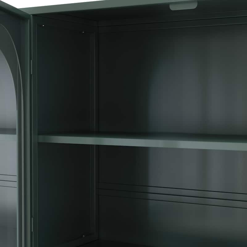 47.25" 4-door Glass Wall-mounted Cabinet Storage,
