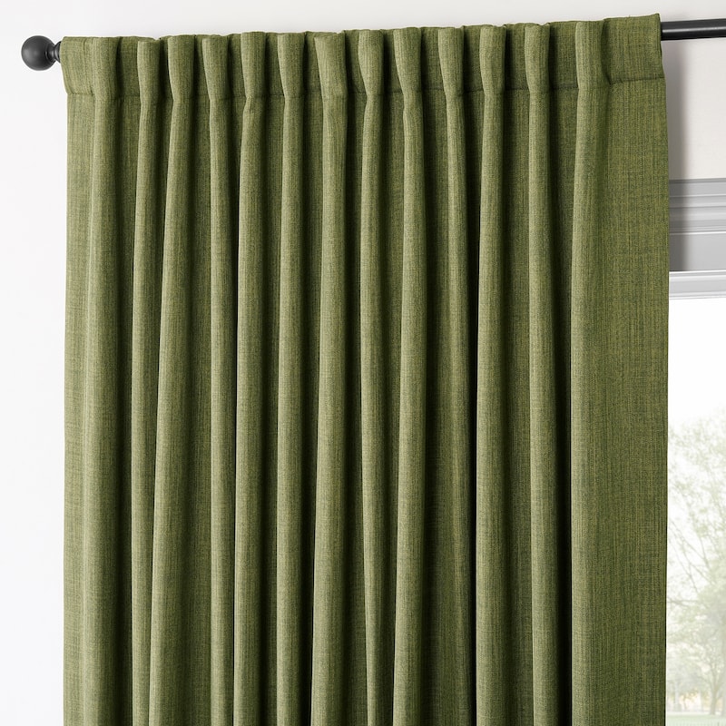 Exclusive Fabrics Faux Linen Extra Wide Room Darkening Curtains (1 Panel)