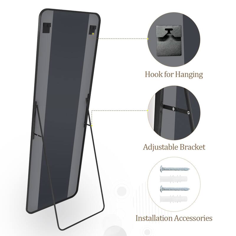 64 x 21 Full Length Floor Mirror with Rounded Corners