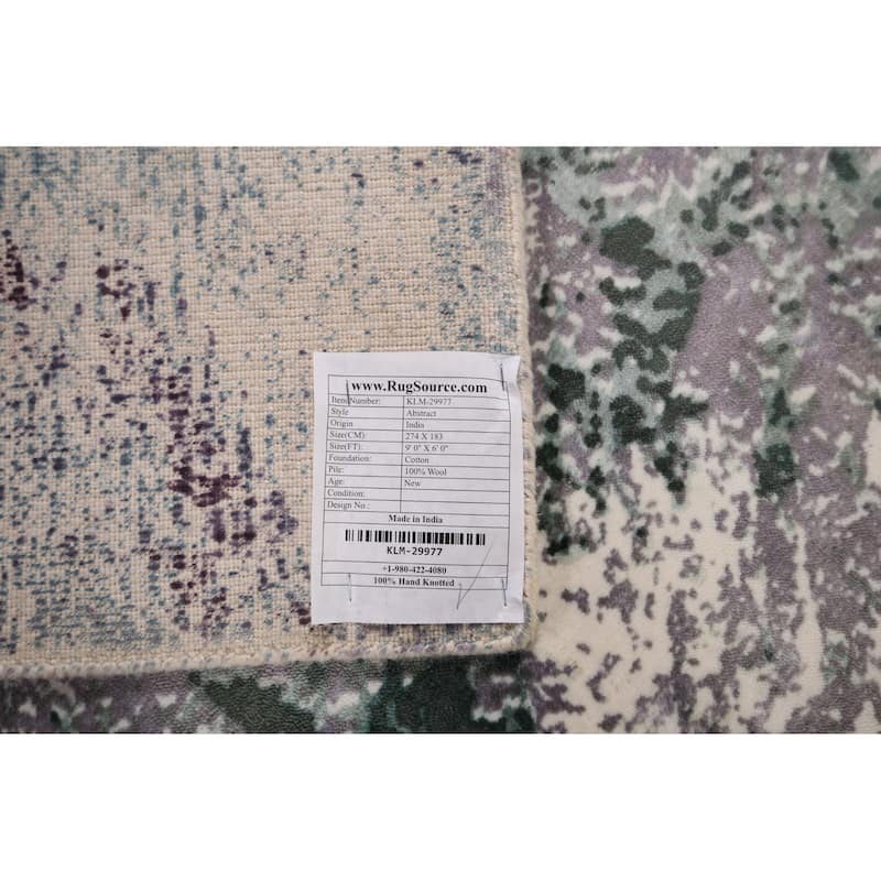 All-Over Abstract Modern Area Rug Handmade Wool Carpet - 6'0" x 9'0"