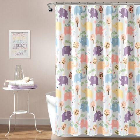 Lush Decor Hygge Elephant Shower Curtain