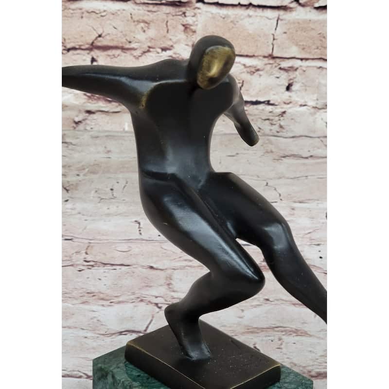 Soccer Player European Football Bronze Statue Sculpture Trophy Collectible 8 Inches X 8 Inches