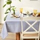 preview thumbnail 2 of 3, French Blue Farmhouse Gingham Tablecoth 70 Round