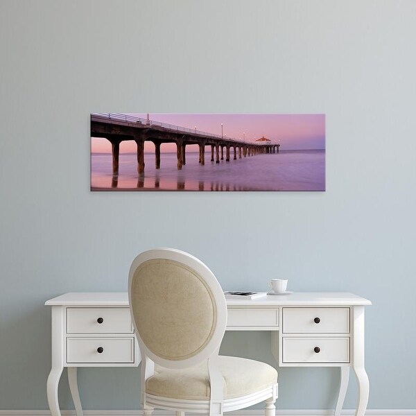 Easy Art Prints Panoramic Image 'Manhattan Beach Pier, Manhattan Beach, Los Angeles, California' Canvas Art