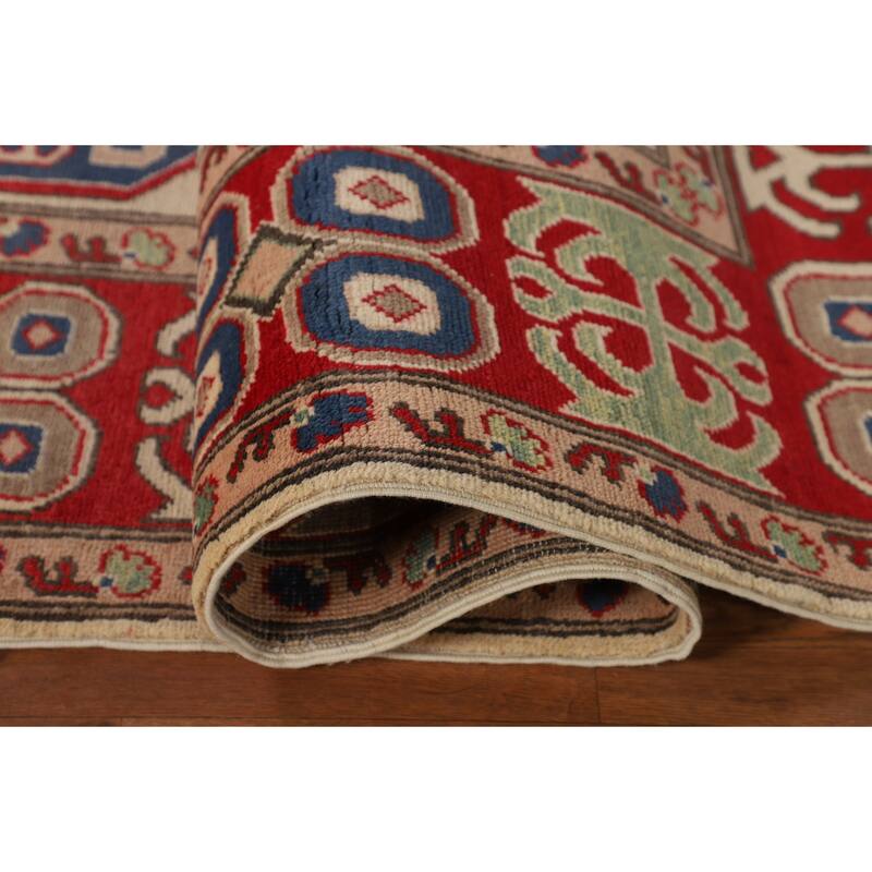 Traditional Oriental Kazak Area Rug Handmade Wool Carpet - 6'5" x 9'2"