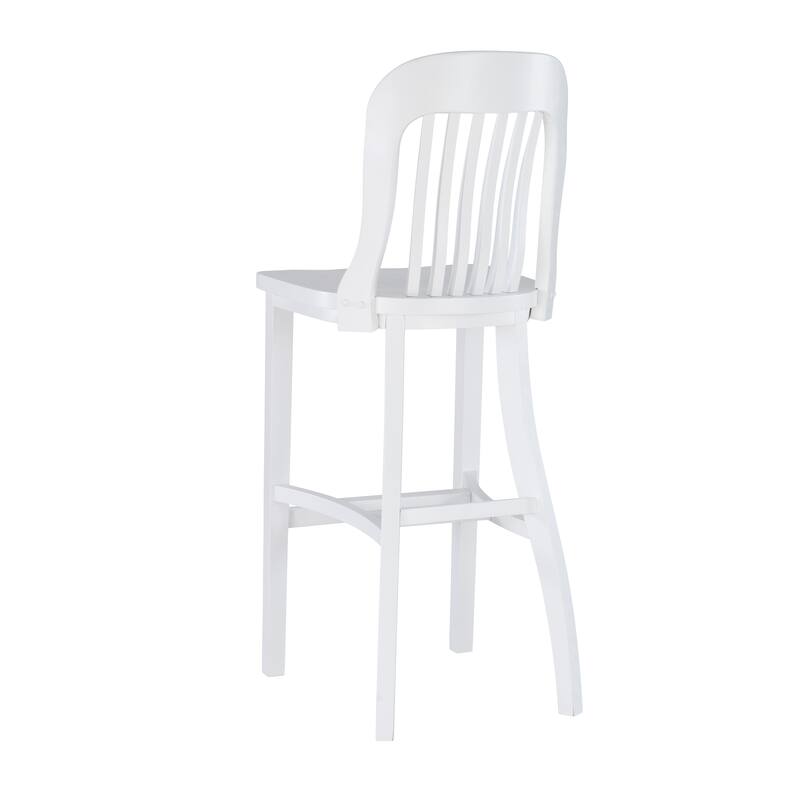 Linon Daya Solid Wood White Barstool (Set of 2)