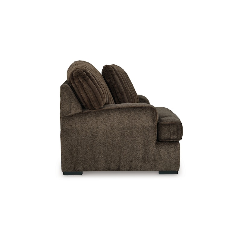 Ayle Oversized Chair, Accent Pillow Chocolate Brown Corduroy Polyester