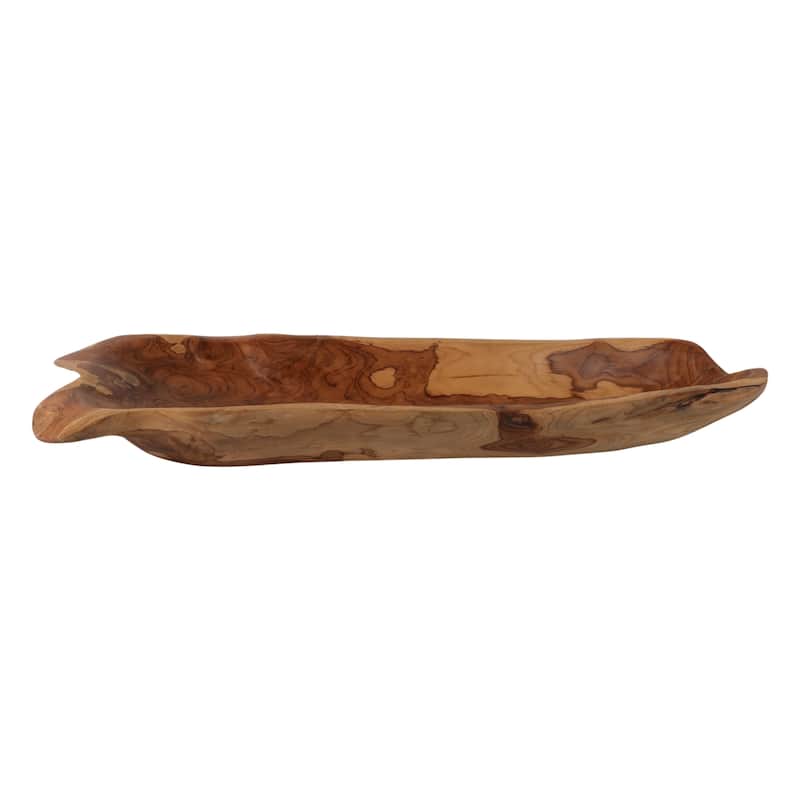 Wood Decorative Bowl Long Natural Organic Centerpiece - 39" Brown - 39" x 14" x 4"