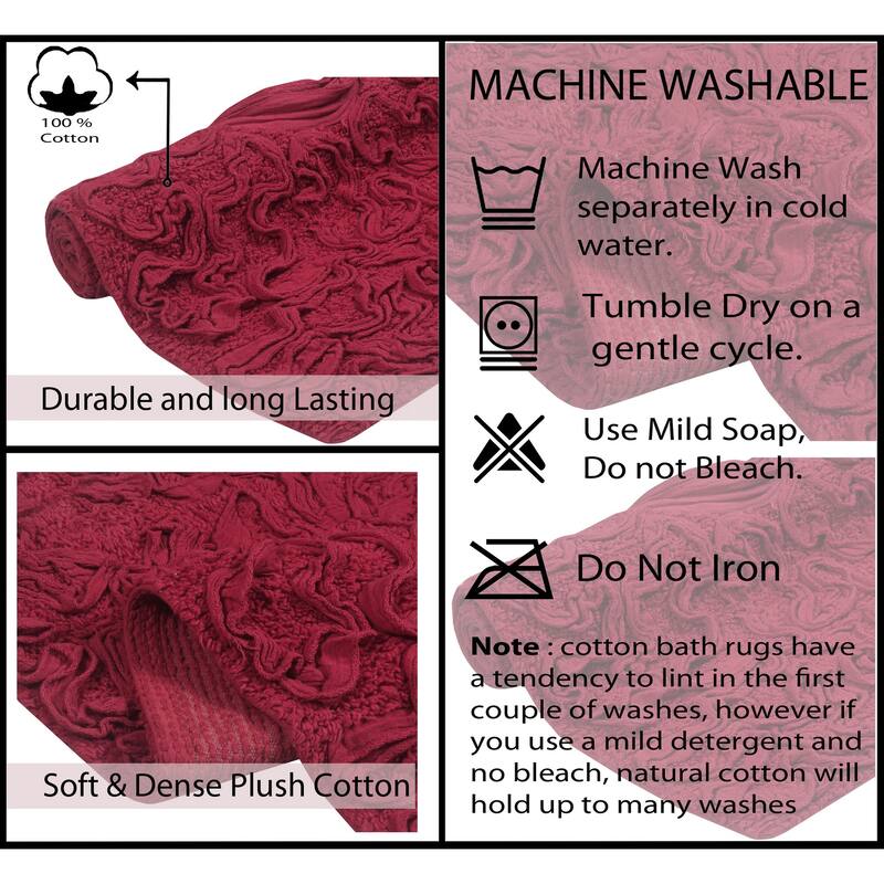 Home Weavers Bell Flower Cotton Soft, Water Absorbent Toilet Seat Lid Cover, Machine Washable 18"x18" Toilet Lid Cover