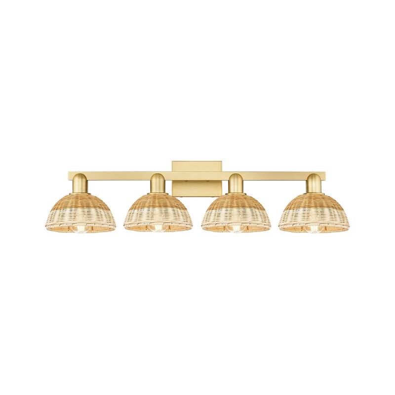 Innovations Lighting 716-4W-11-36 Natural Ballston Dome Vanity 2 - Satin Gold / Natural