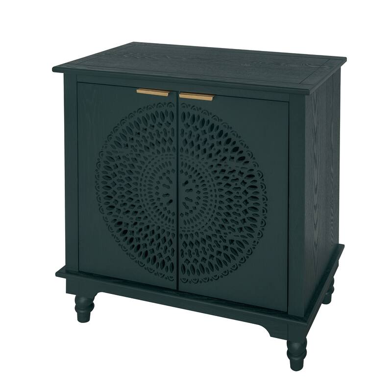 Sideboard Buffet Cabinet, Storage Cabinet with Carved Hollow Pattern, Accent Cabinet with Adjustable Shelf