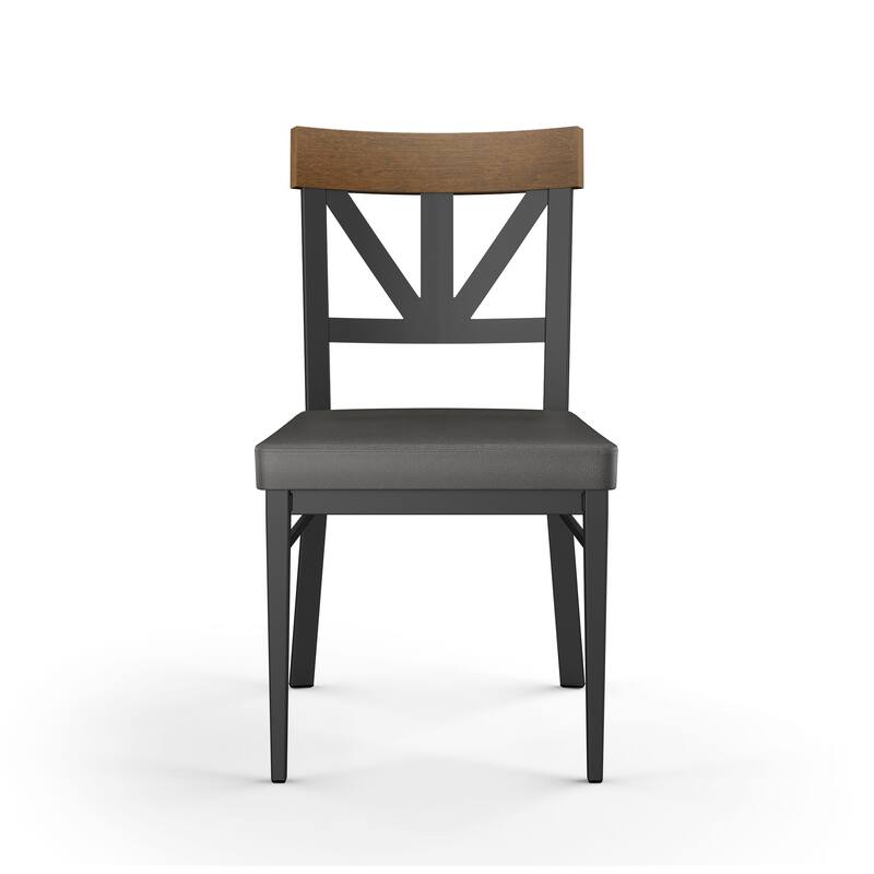 Amisco Clark Dining Chair with Solid Wood Accent and Metal Legs