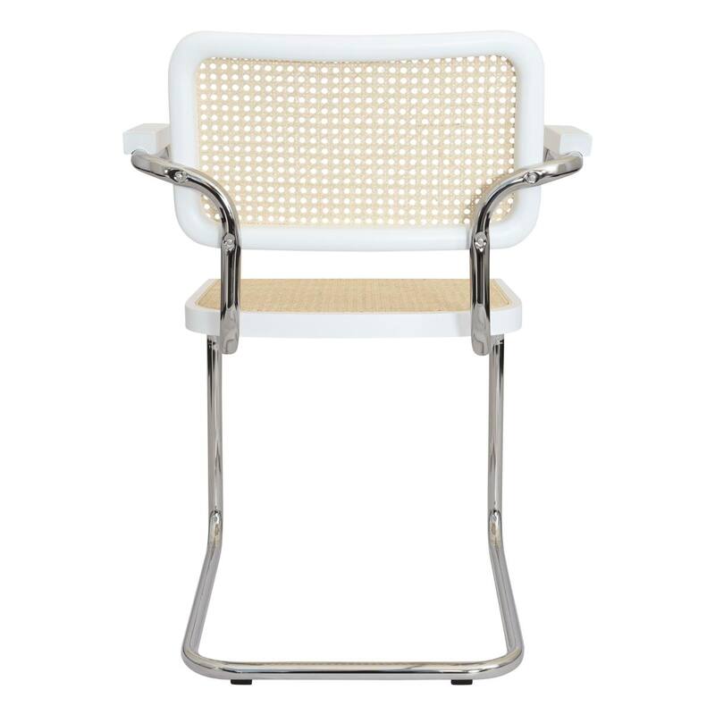 Breuer Chair Company Marcel Breuer Cesca Cane Cantilever Armchair Arm Chair w/ Chrome Steel Frame (Various Wood & Cane Colors)