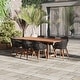 preview thumbnail 15 of 20, Amazonia 100% FSC Certified Wood Sant Louis Outdoor Patio Dining Set Black - Wood Legs - 9pc
