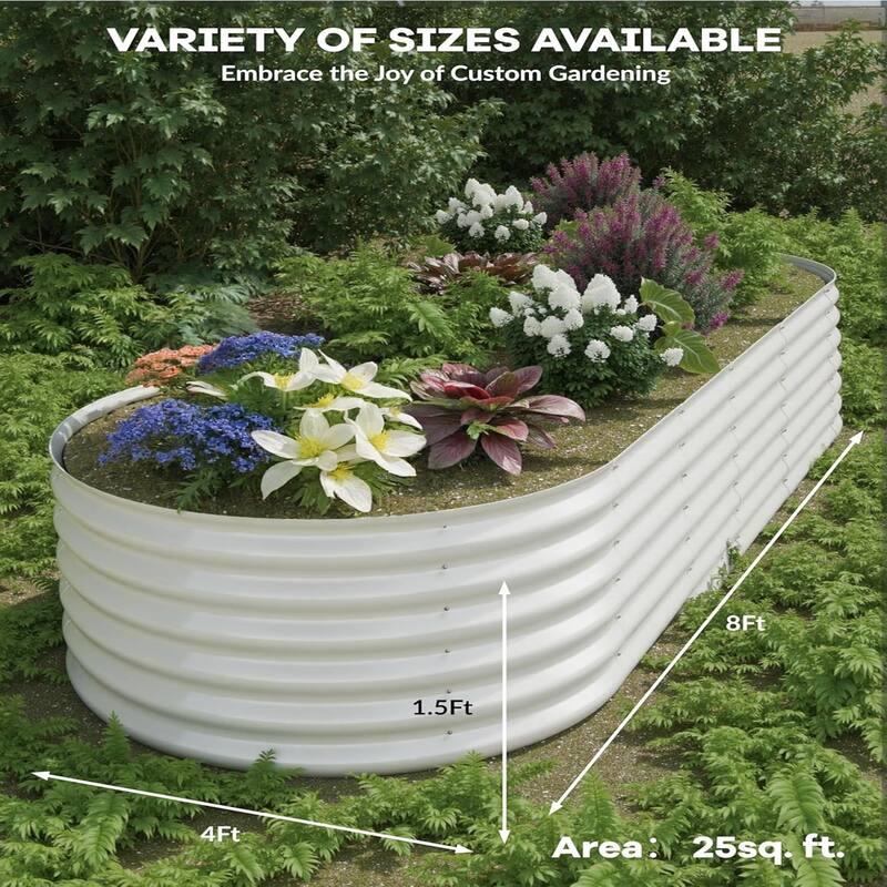 3-ft W x 6-ft L x 2-ft H Beige Metal Raised Garden Bed(2-Pack)
