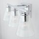 preview thumbnail 6 of 4, Layla 3-light Chrome Bath/ Vanity Fixture w/ Embossed Spiral Glass
